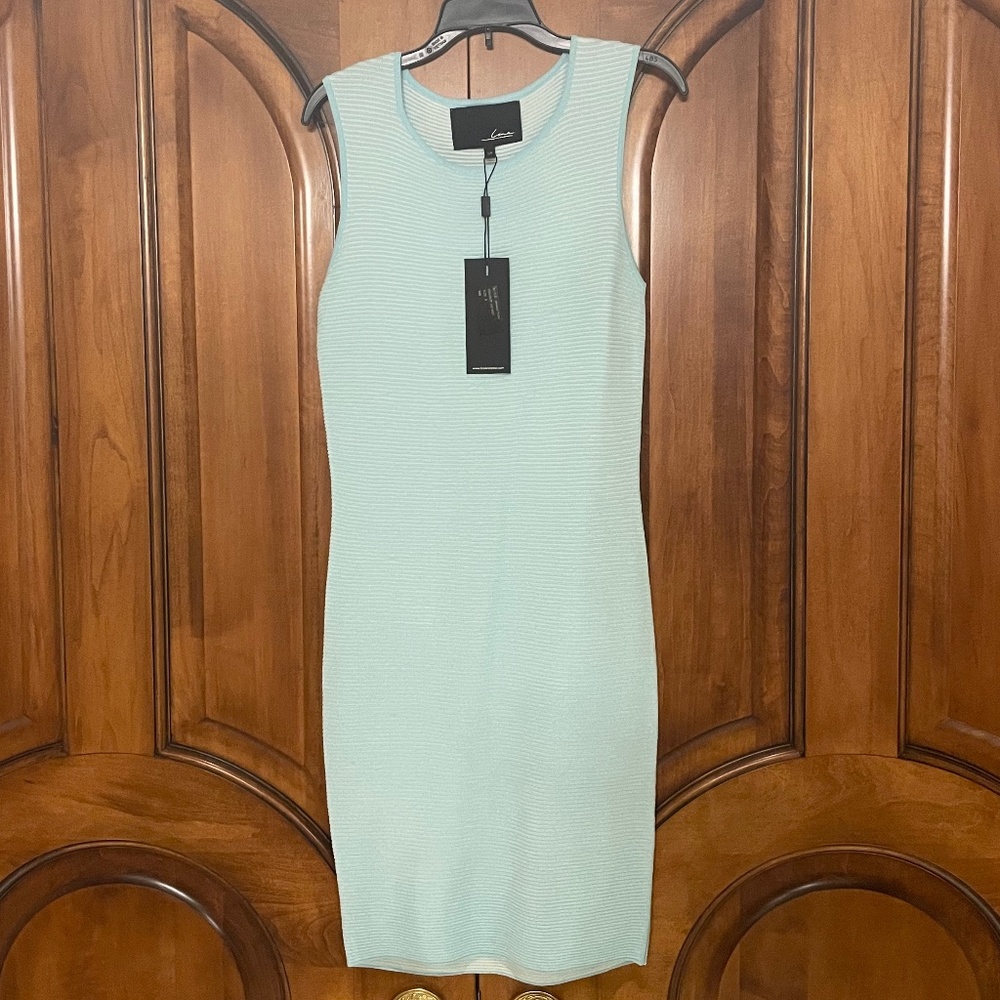 Line Bodycon Blue Dress